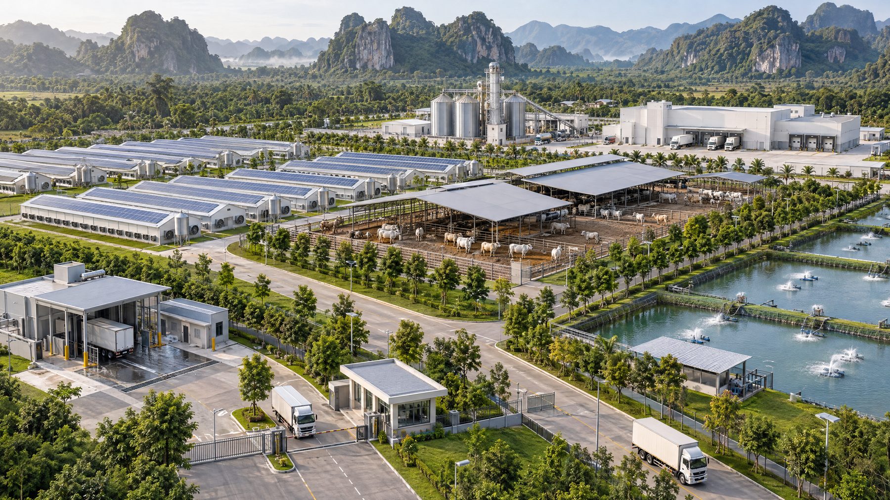 Halal Protein Hub — masterplan visualization