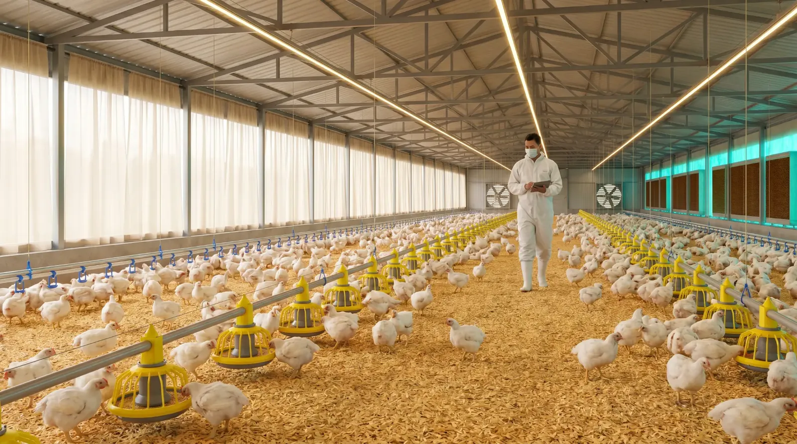 Broiler house floor